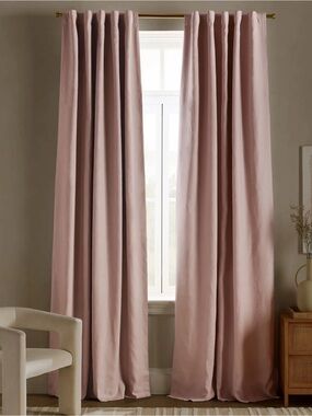 NWOT Quince European Linen Blackout Curtain in Rose Quartz - 48” x 120” - Single